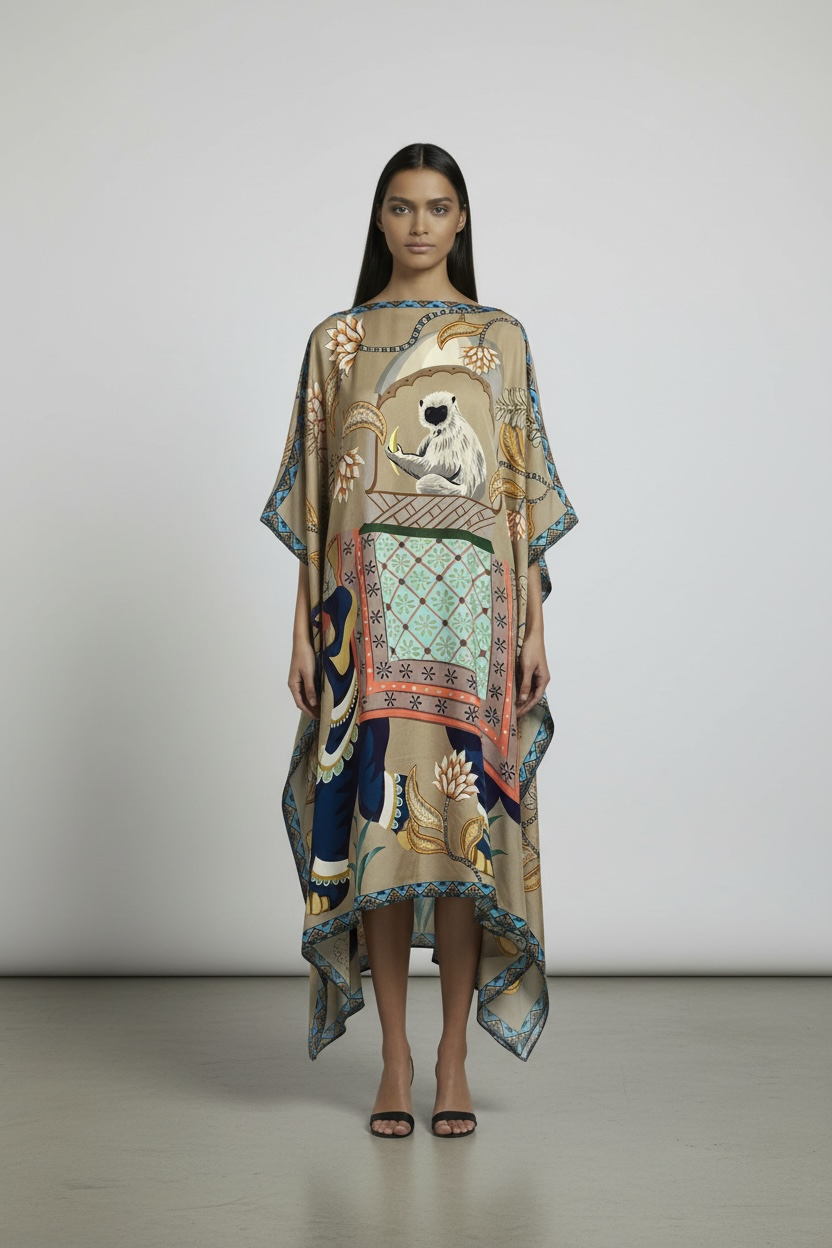 INDIANA SILK TUNIC - TAUPE
