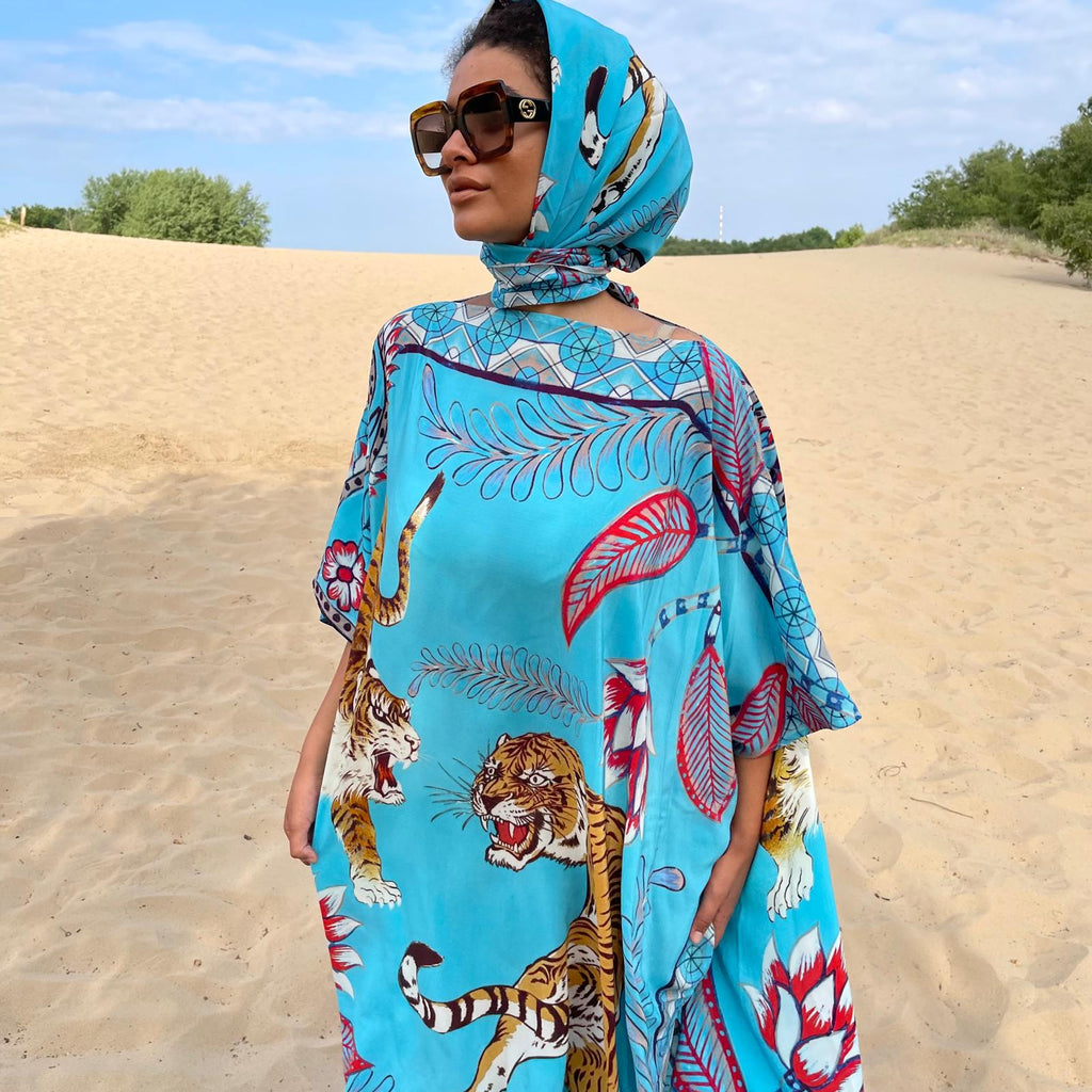 TIGER & JUNGLE SILK TUNIC - CYNE