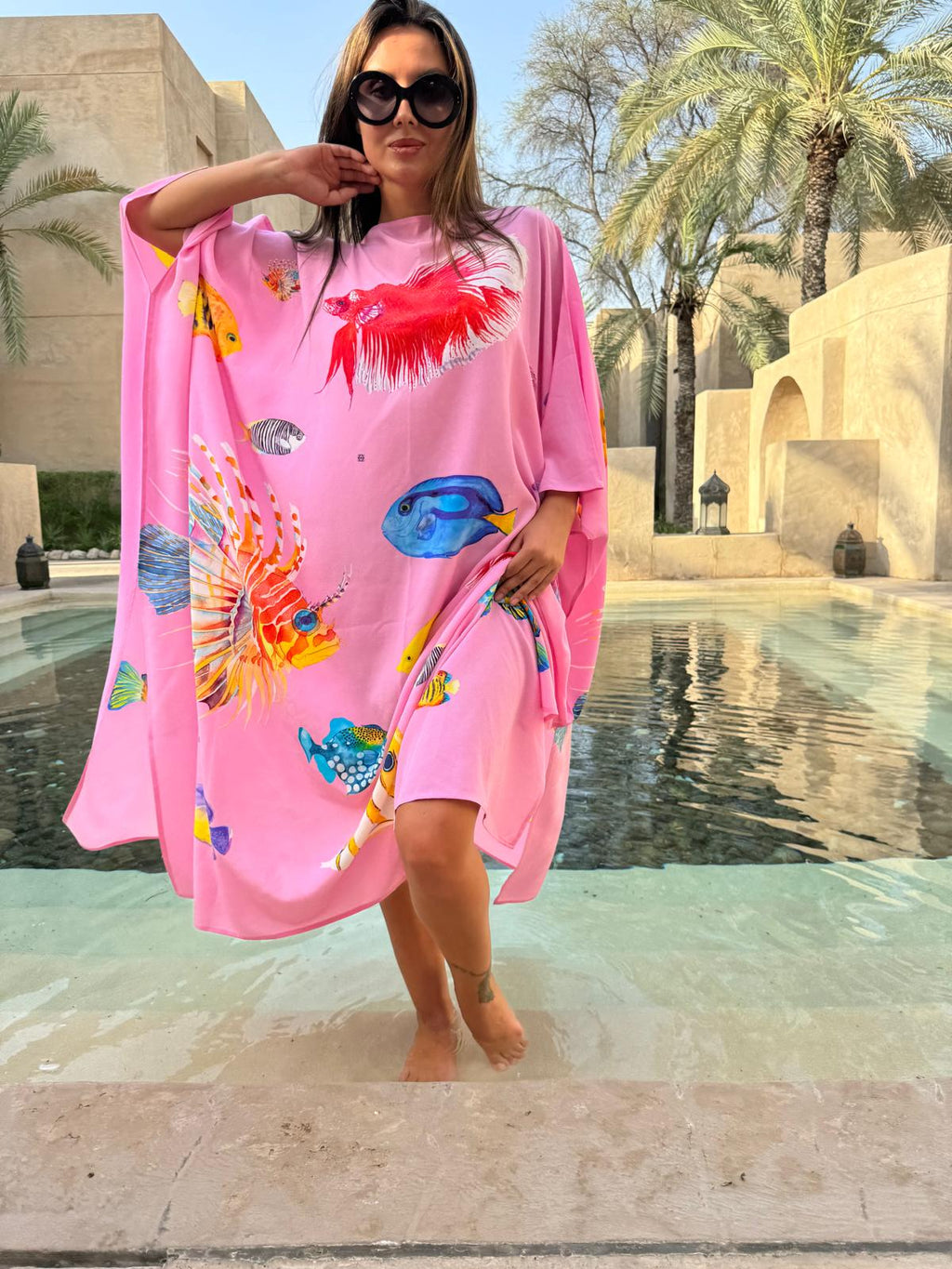 FISHTALE SILK TUNIC - ROSE