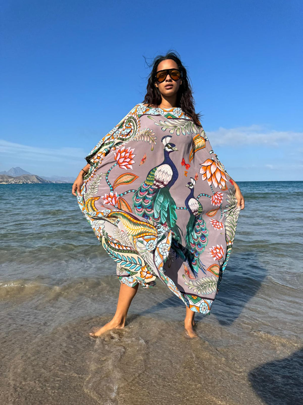 AZURE SILK TUNIC - TAUPE