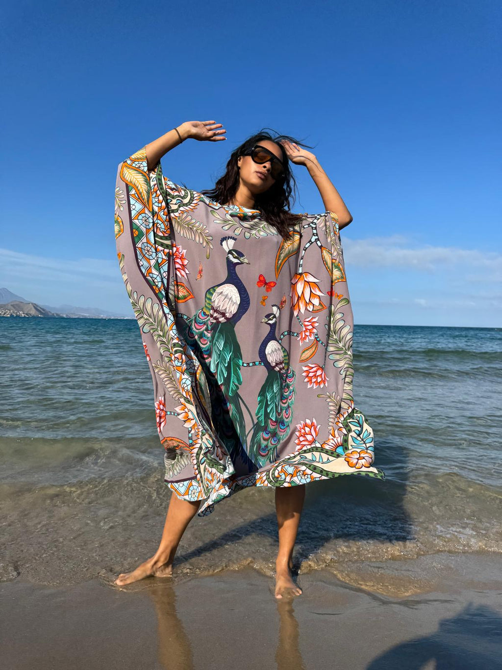 AZURE SILK TUNIC - TAUPE