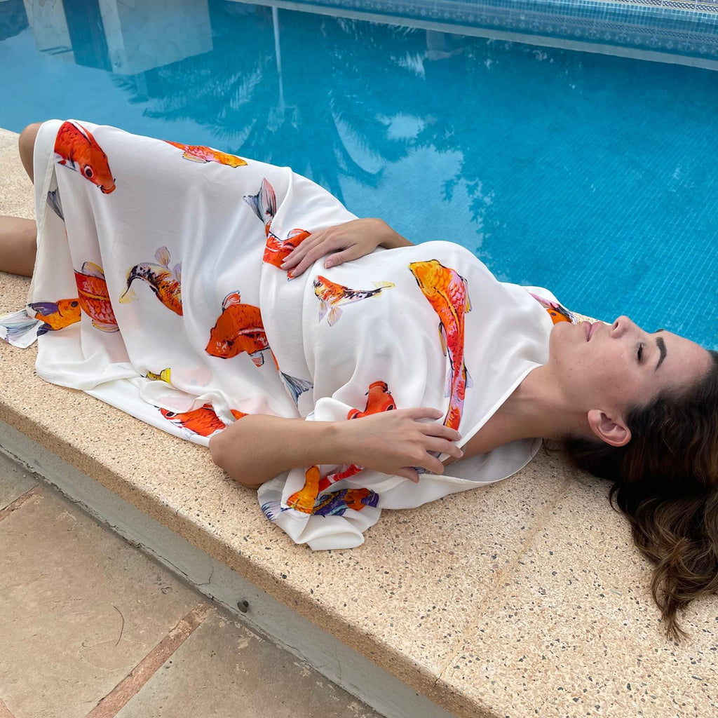 KOI SILK TUNIC - WHITE