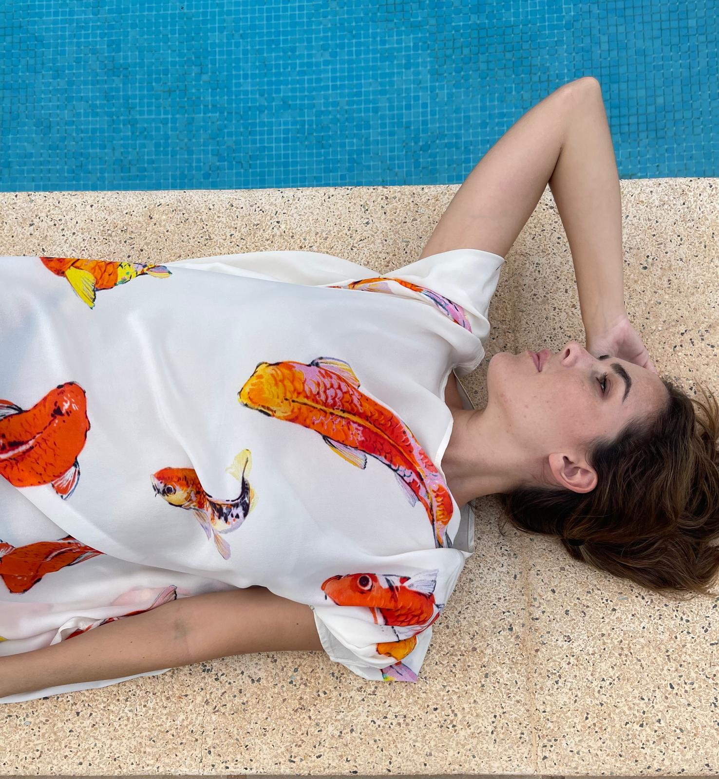 KOI SILK TUNIC - WHITE