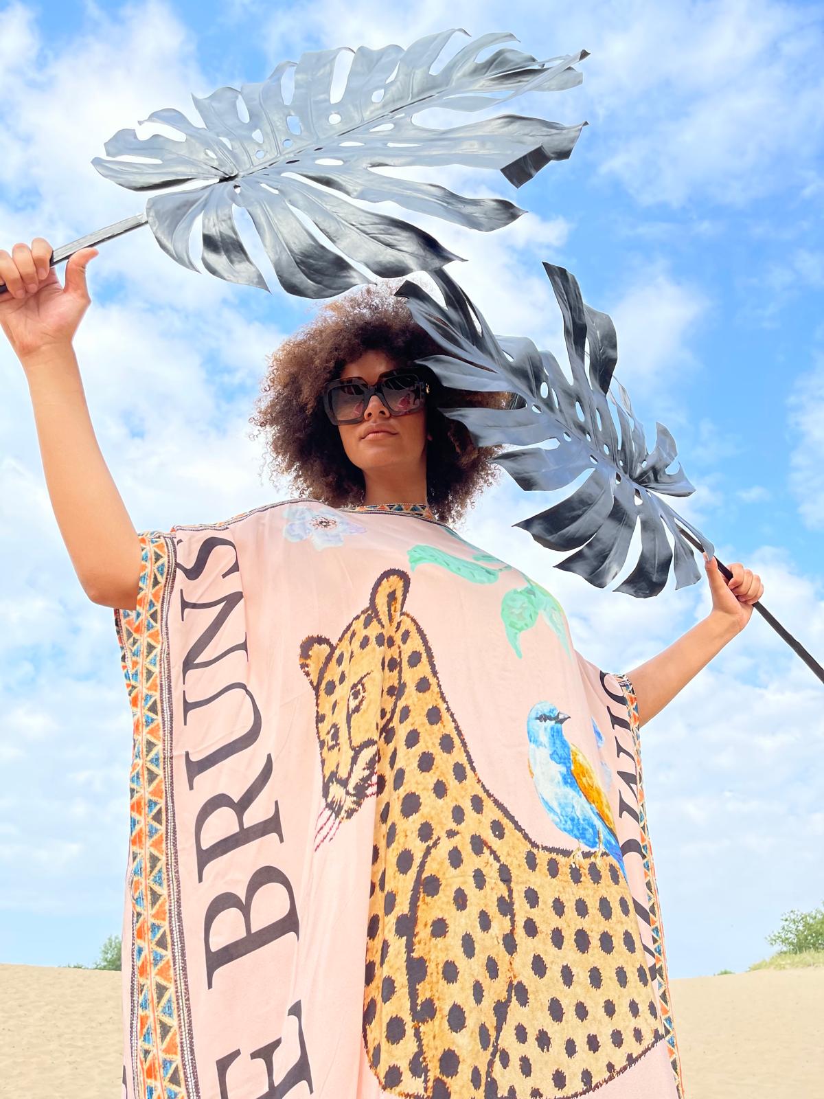 VENICE LEO SILK TUNIC - LIGHT ROSE