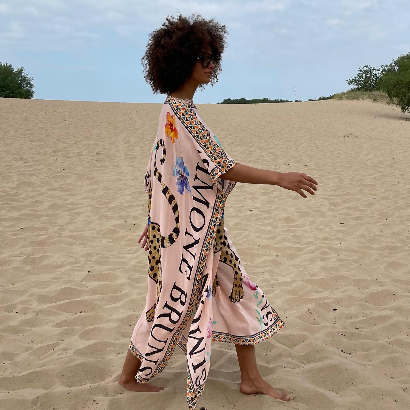 VENICE LEO SILK TUNIC - LIGHT ROSE