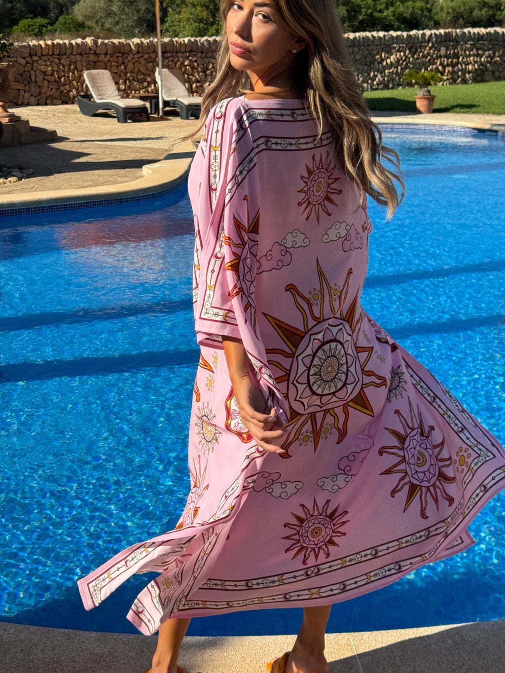 SOL SILK TUNIC - LIGHT ROSE