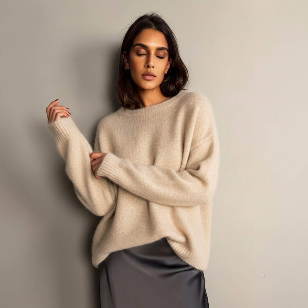 BRUSHED COOL ISCHGL SWEATER - BEIGE