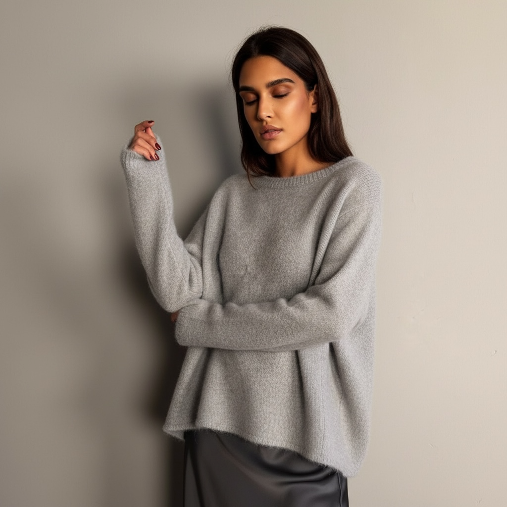 BRUSHED COOL ISCHGL SWEATER - GREY