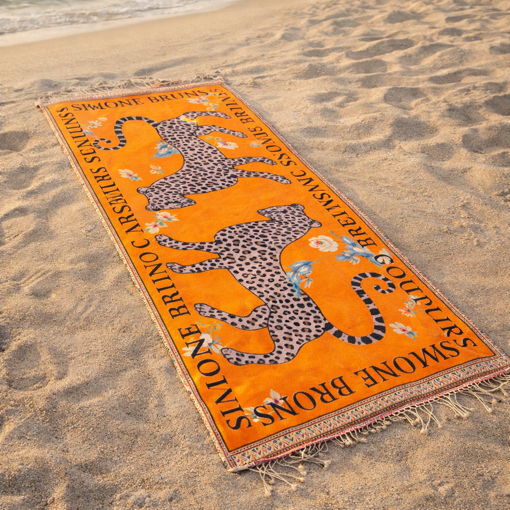 VENICE LEOPARD BEACH TOWEL