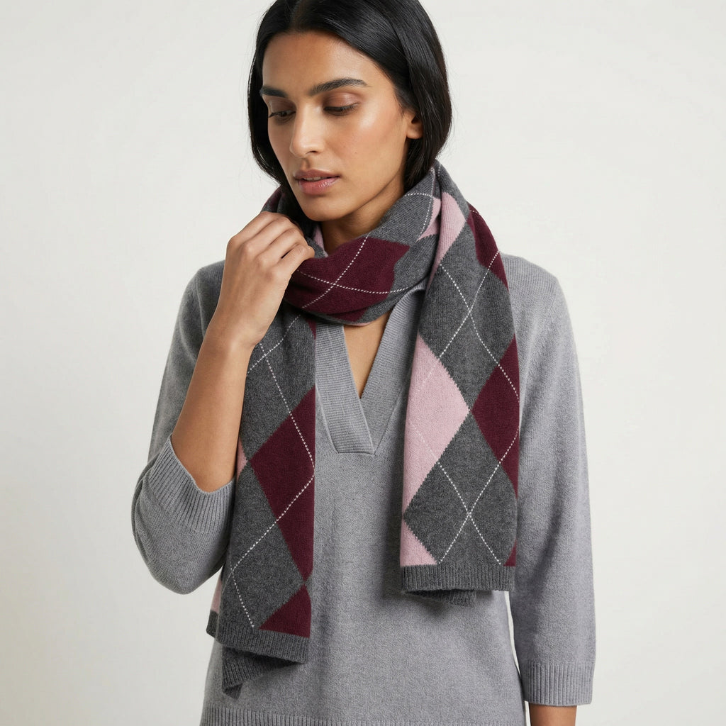 DIAMOND SCARF - FLANNEL/HAWTHORN