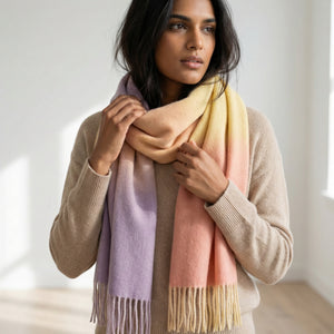 TILDA SPRAYED SCARF - POWDER/LEMONADE