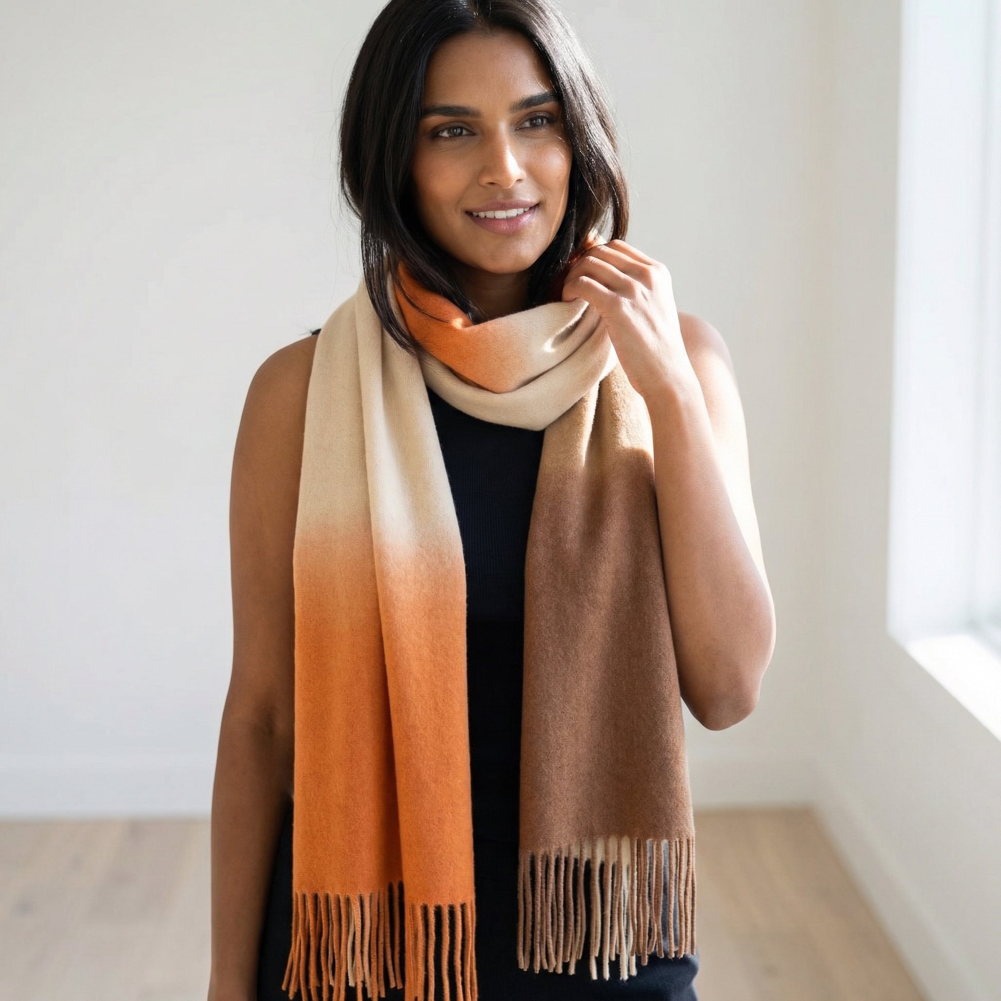 TILDA SPRAYED SCARF - JELLO/HAYSTACK