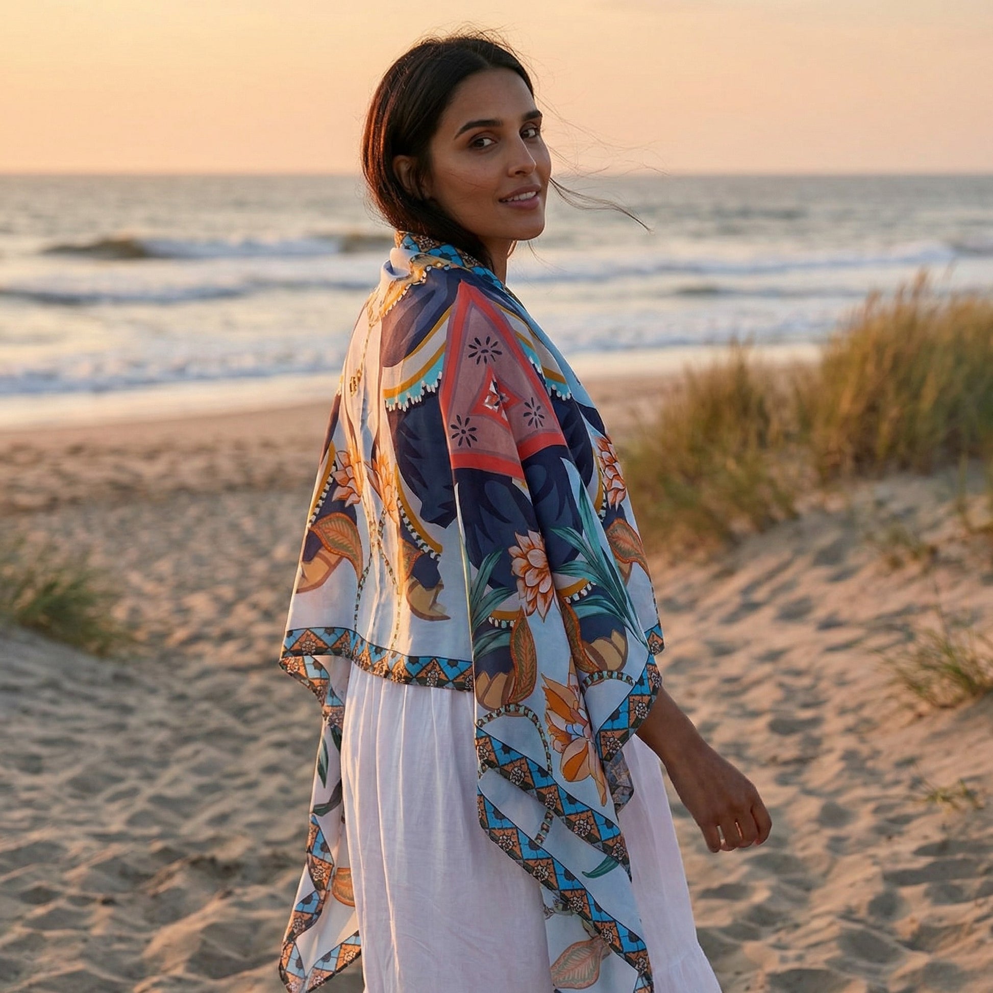 INDIANA SILK SCARF - LIGHT BLUE