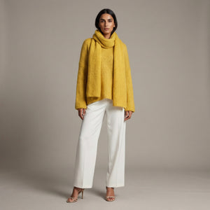 NELLI SWEATER + MARIE SCARF SET - STRAW