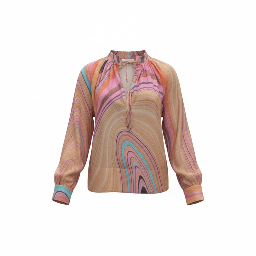 SWIRL NIA TOP RAMIE - ROSE