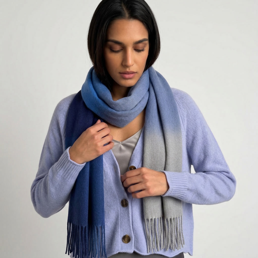 TILDA SPRAYED SCARF - NAVY/MIDNIGHT/GREY