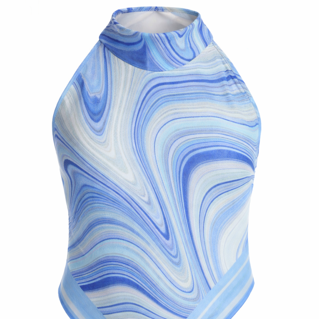 SWIRL BEACH TOP - BLUE
