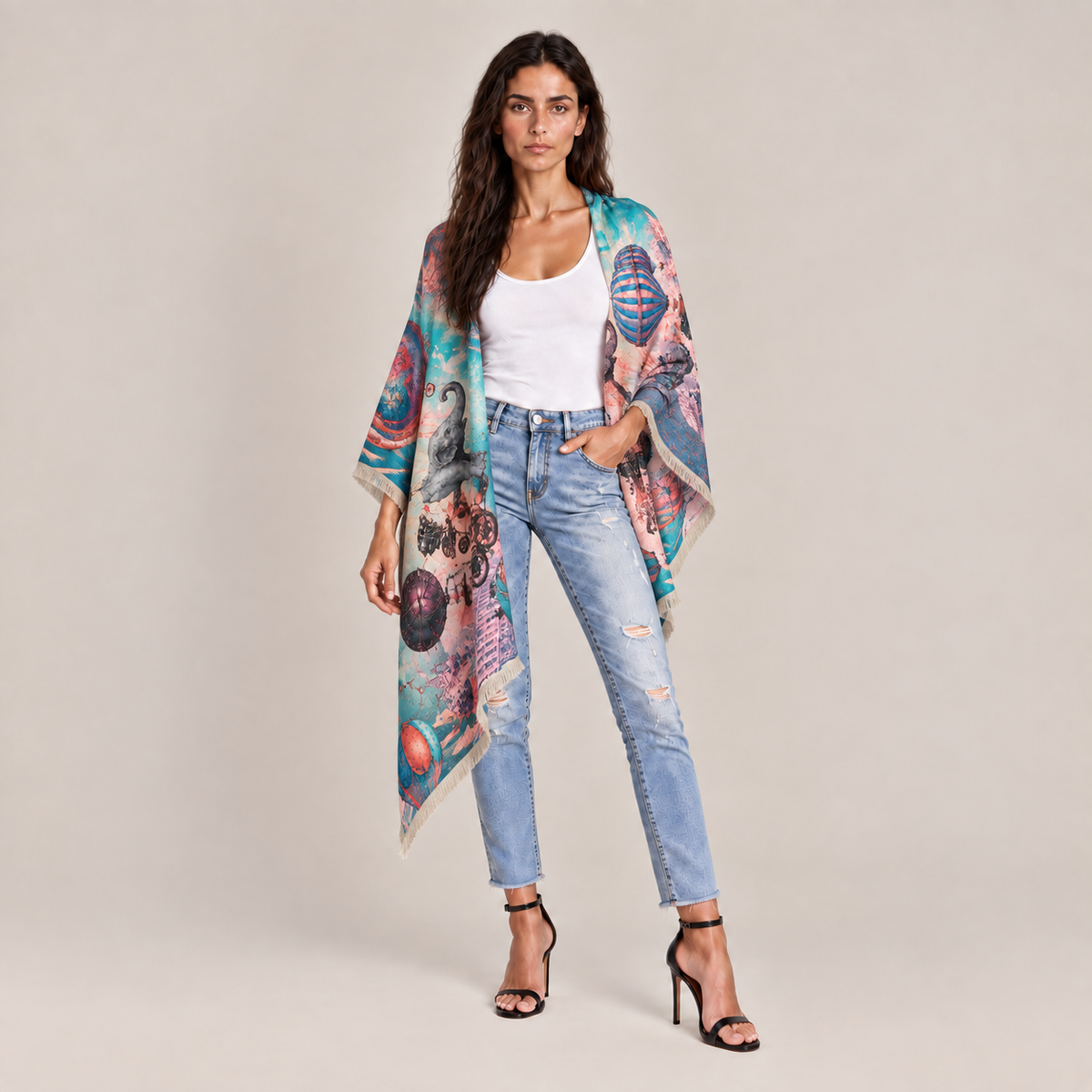 FABLE CASHMERE SCARF - BLUE