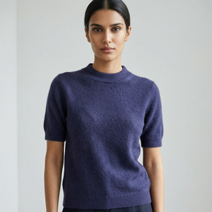 BRUSHED CASHMERE SHIRT - NAVY