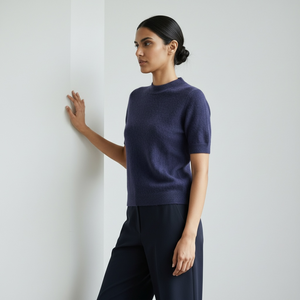 BRUSHED CASHMERE SHIRT - NAVY