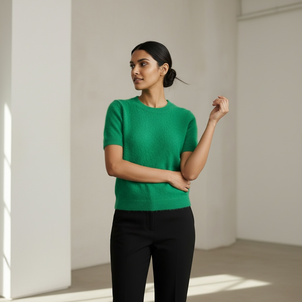 BRUSHED CASHMERE SHIRT - GREEN