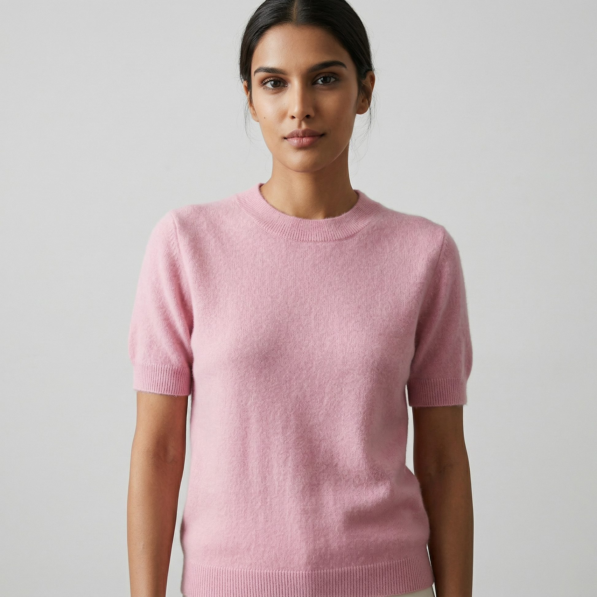 BRUSHED CASHMERE SHIRT - ROSE