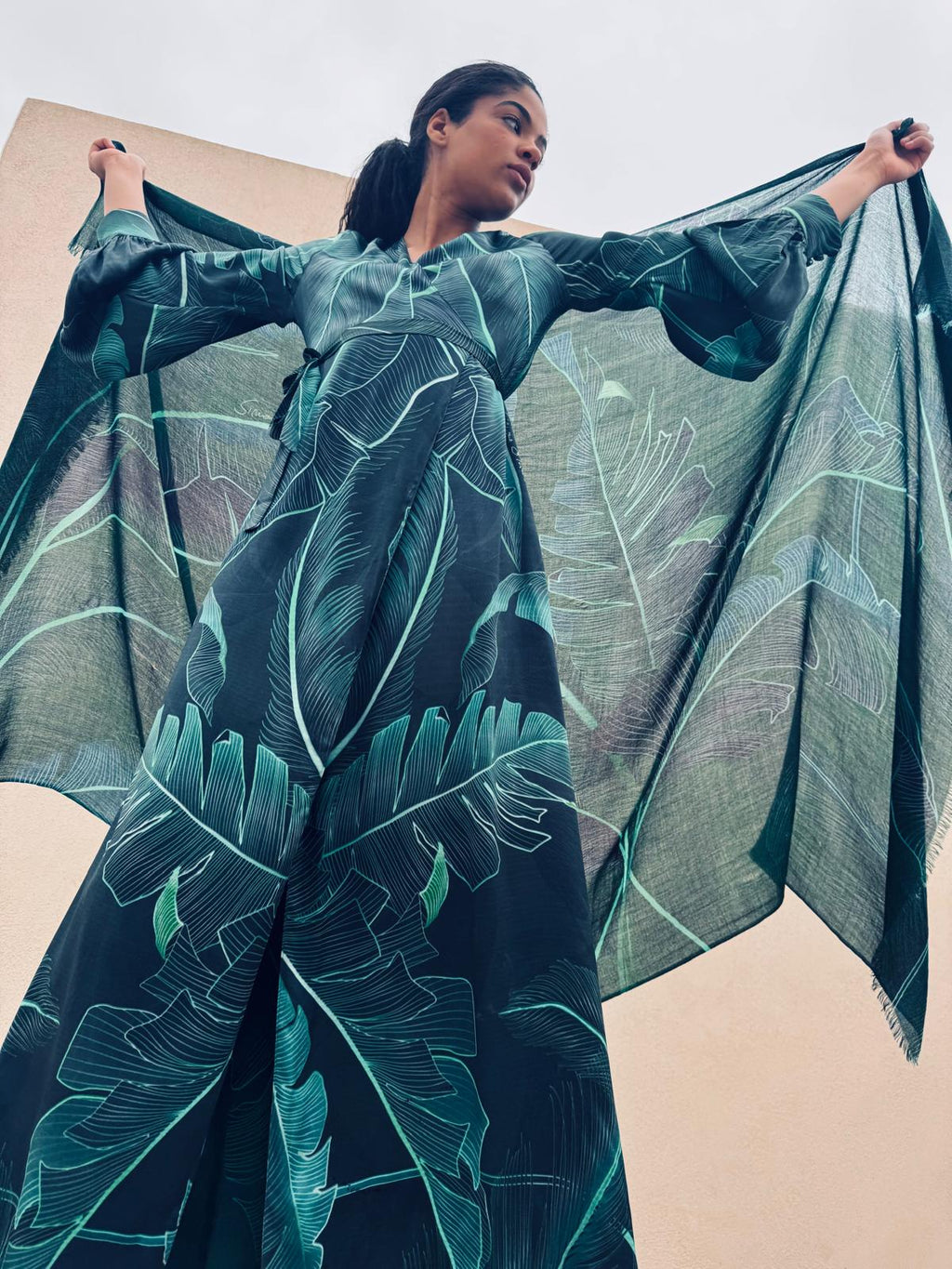 VERDLEAF CASHMERE SCARF - FOREST