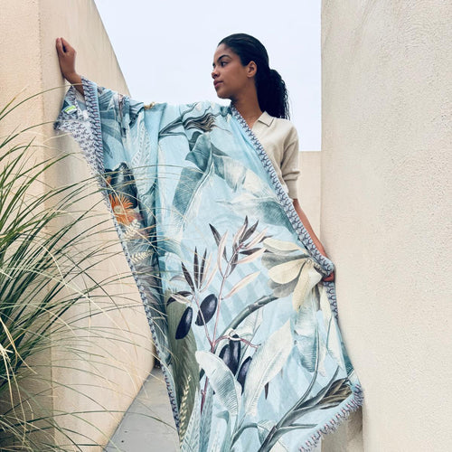 OASIS CASHMERE SCARF - DUSTY BLUE