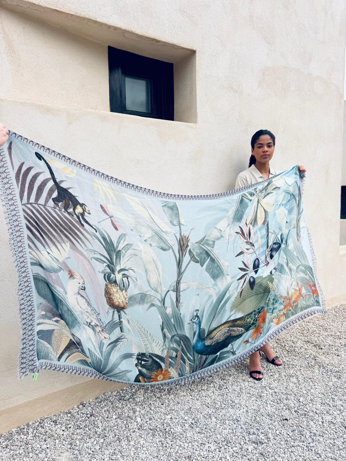 OASIS CASHMERE SCARF - DUSTY BLUE