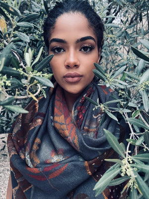 MYKO CASHMERE SCARF - COMPOST