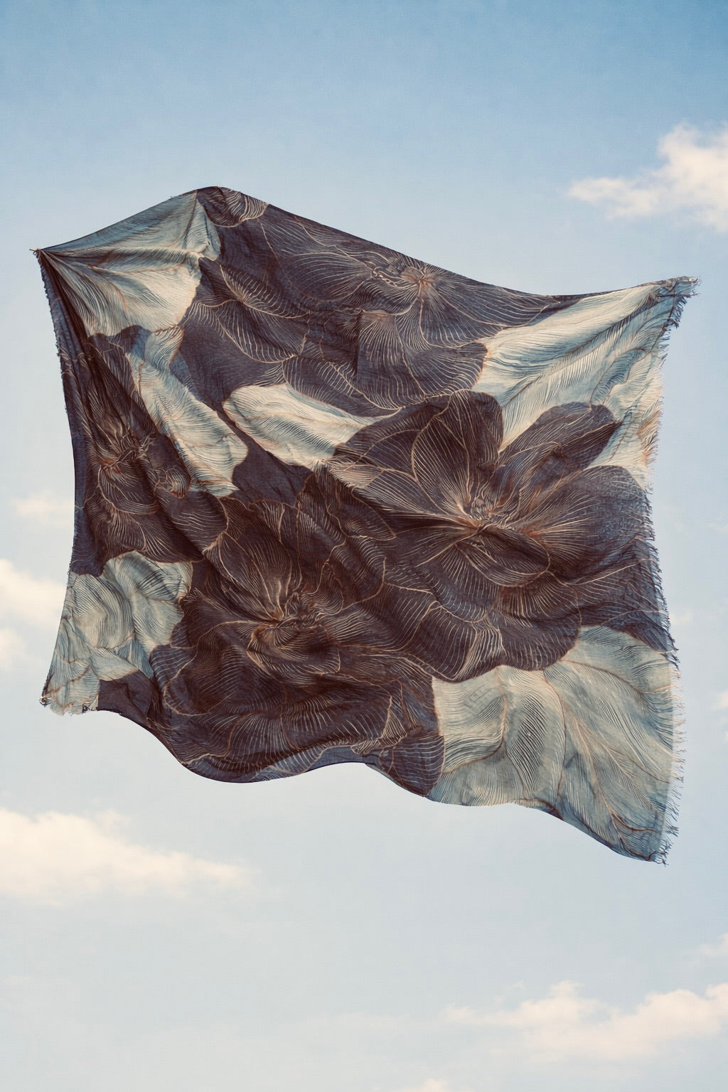 FLORALEEN CASHMERE SCARF - COMPOST