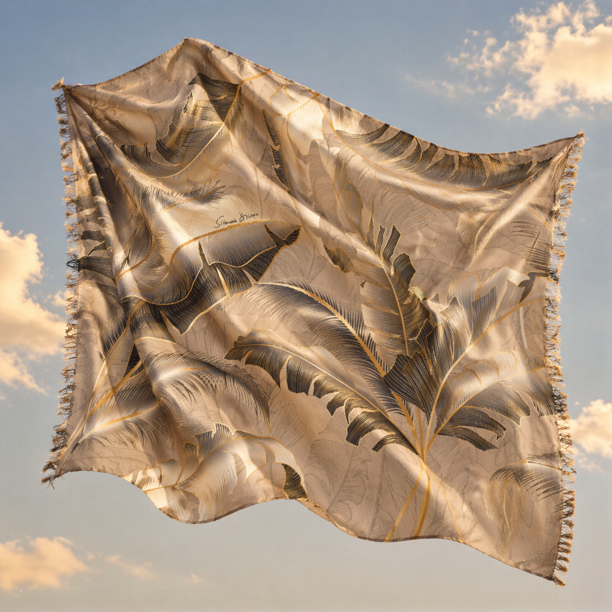 VERDLEAF CASHMERE SCARF - TAUPE