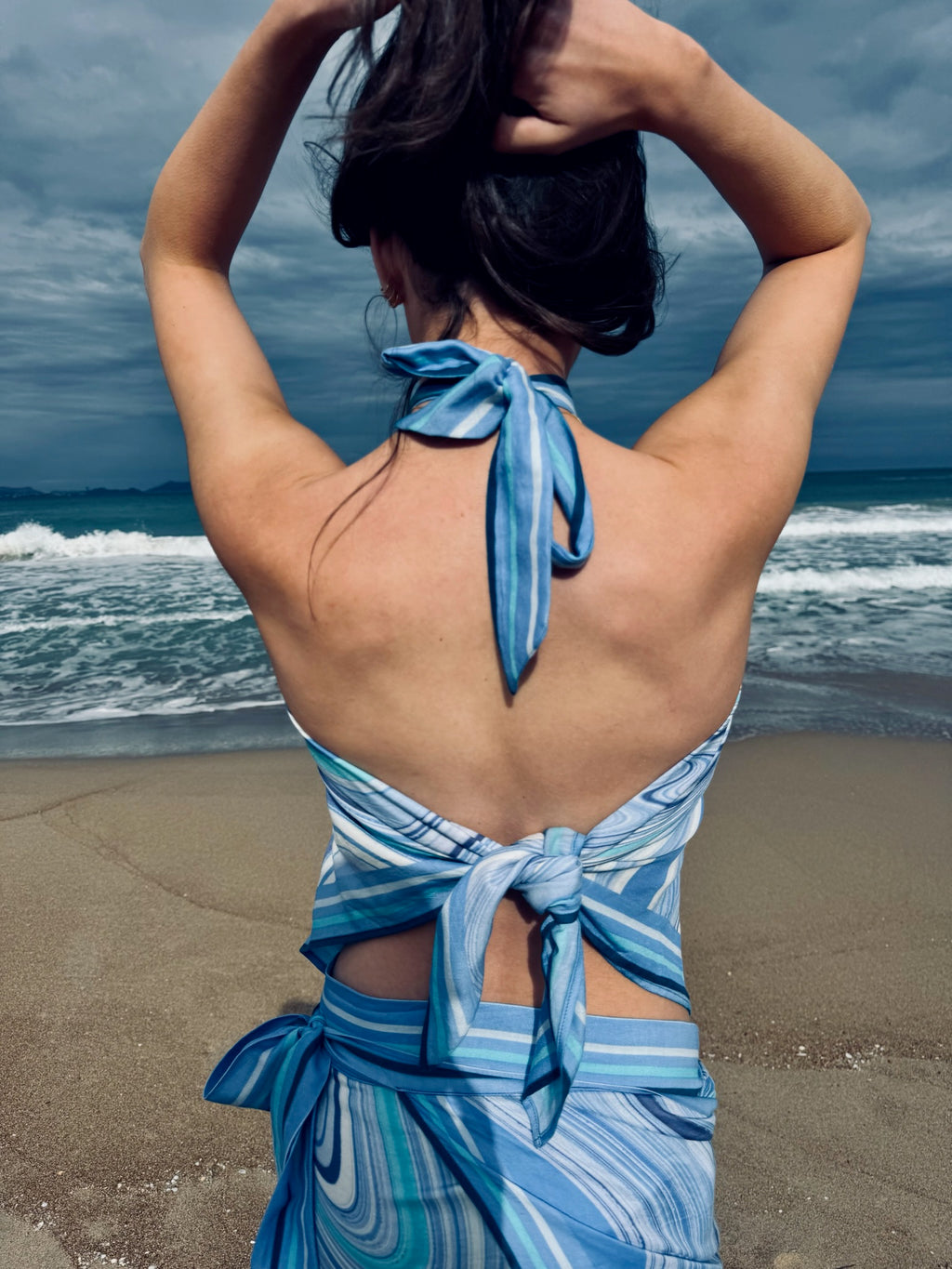 SWIRL BEACH TOP - BLUE