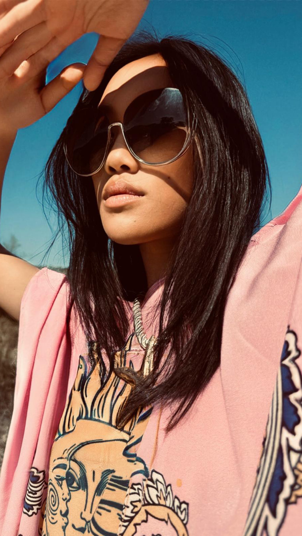 SUN GLOW SILK TUNIC - ROSE