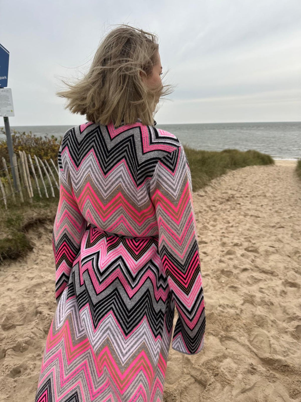 MAISON CARDIGAN - PINK/GREY