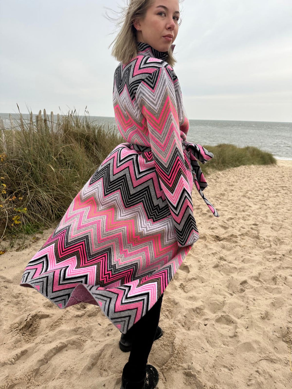 MAISON CARDIGAN - PINK/GREY