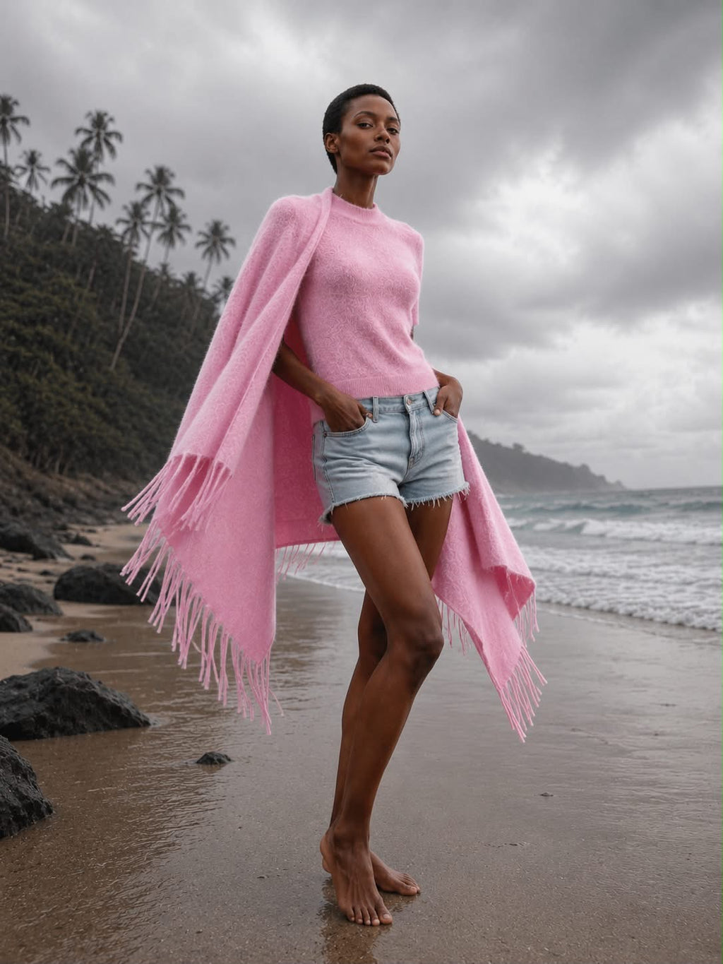 SHARON CAPE - PINK/LILAC