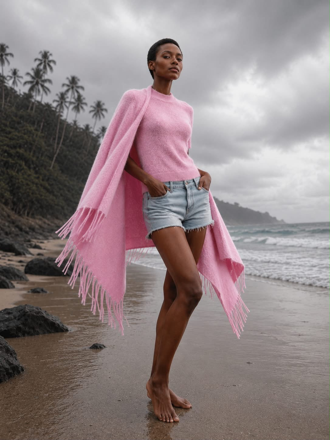 SHARON CAPE - PINK/LILAC