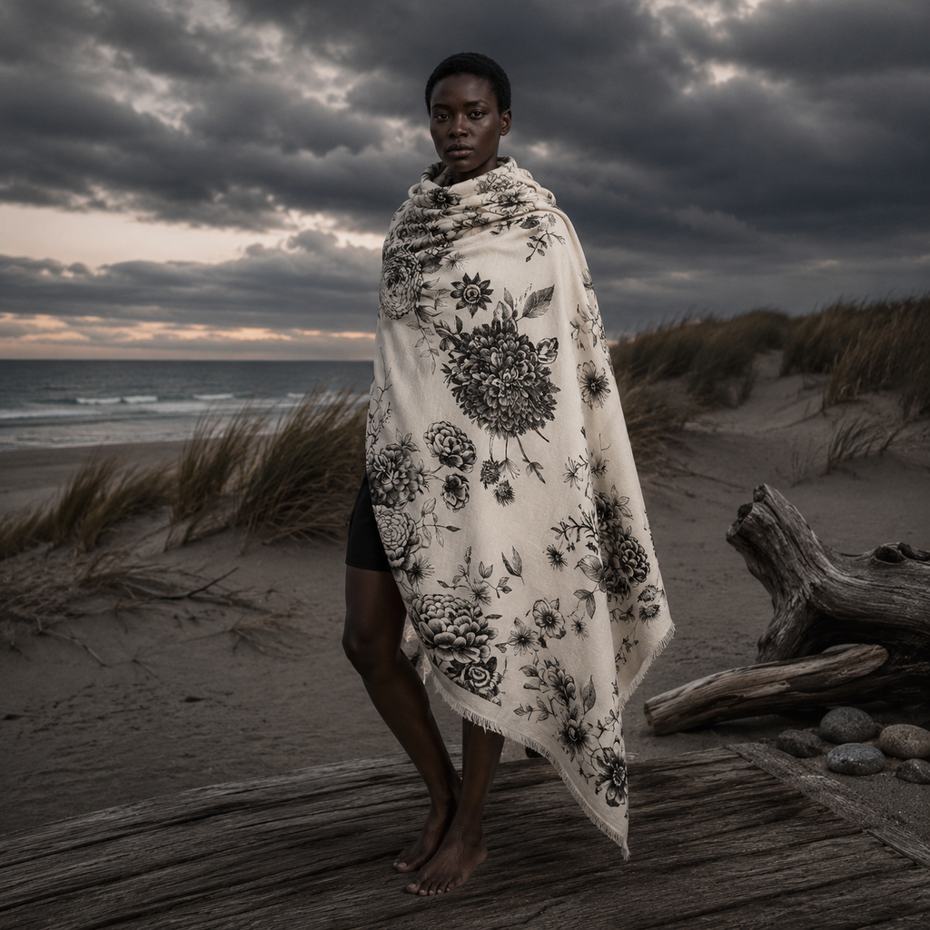 FLOWER EXPLOSION CASHMERE - CHALK