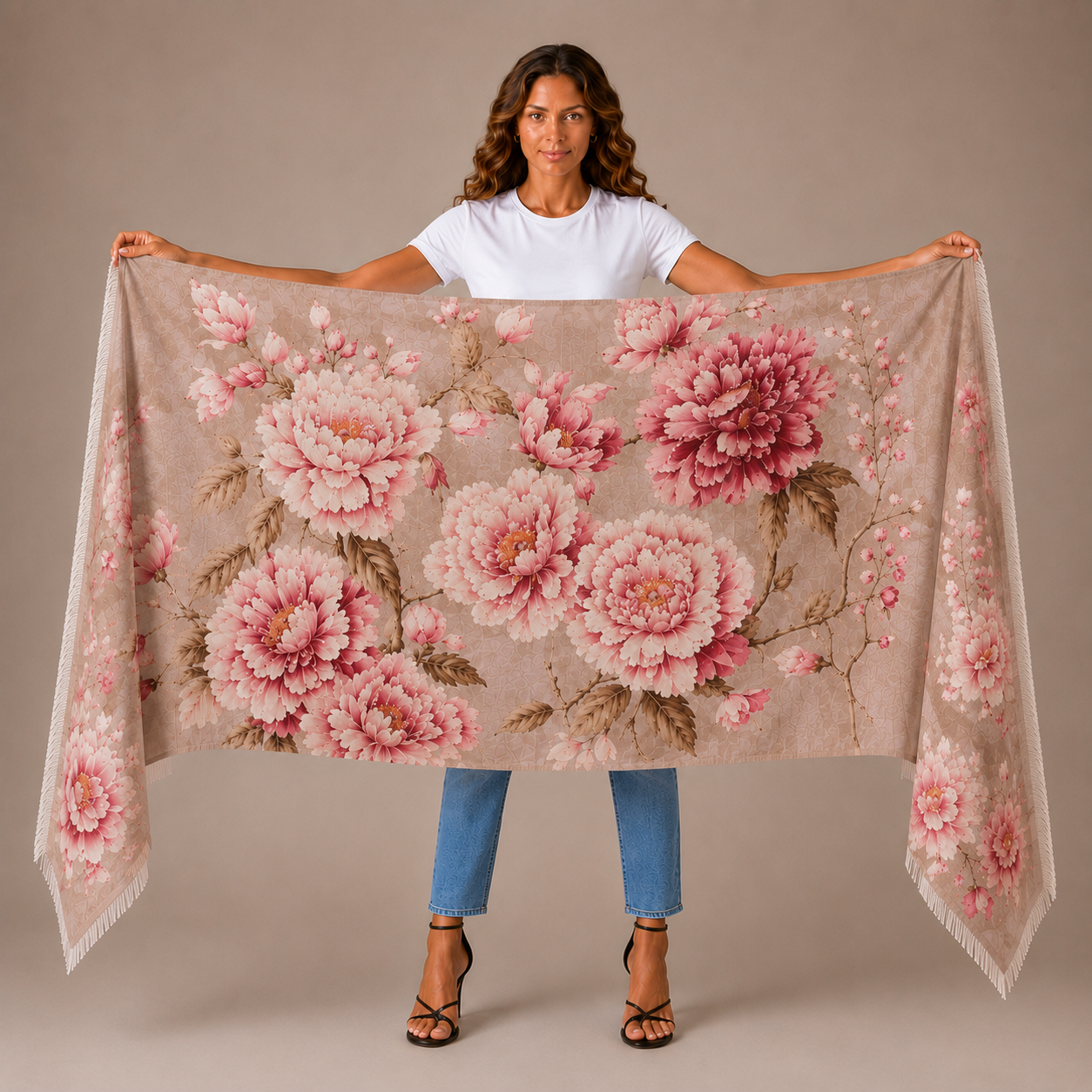 BLUMELLA CASHMERE SCARF - TAUPE