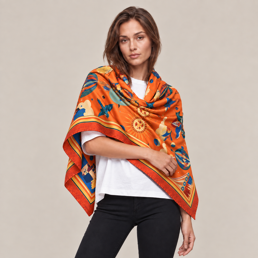 AERIS CASHMERE SCARF - ORANGE