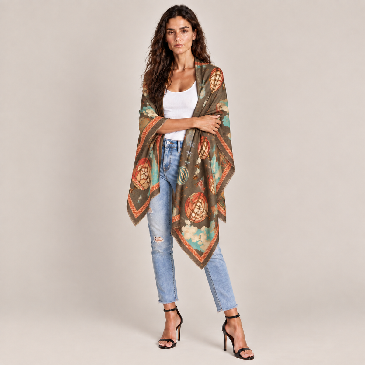 CAELIS CASHMERE SCARF - TAUPE