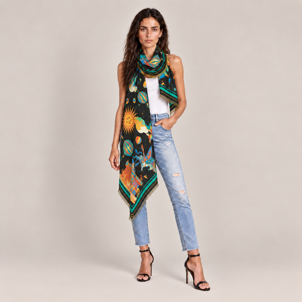 AERIS CASHMERE SCARF - DARK GREEN