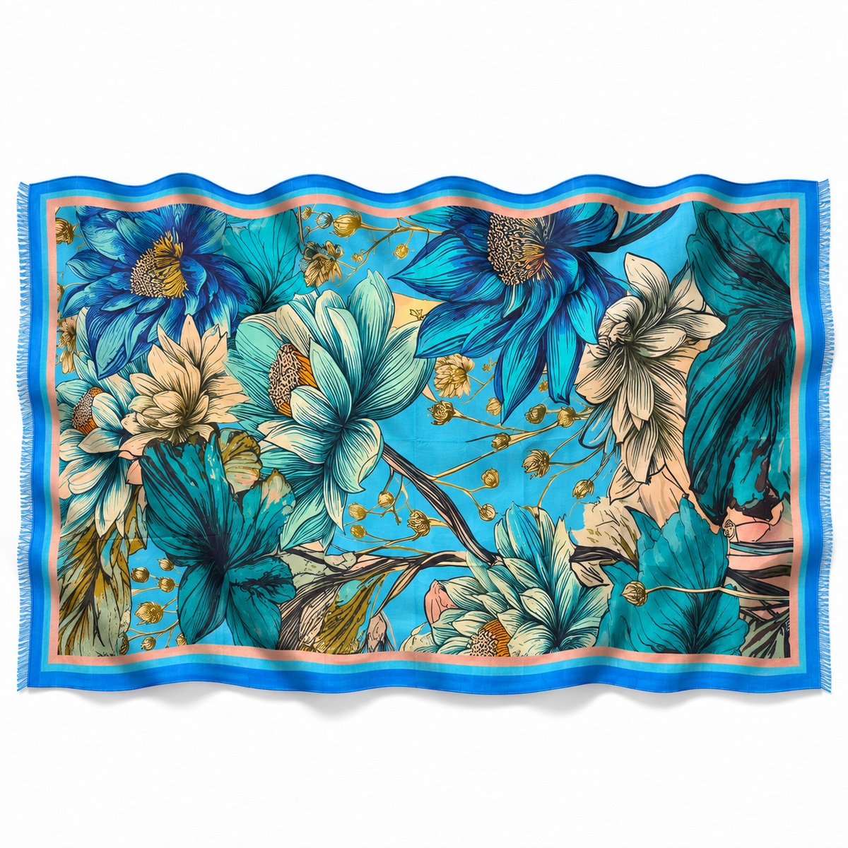 AQUARELLE CASHMERE SCARF - LIGHT BLUE
