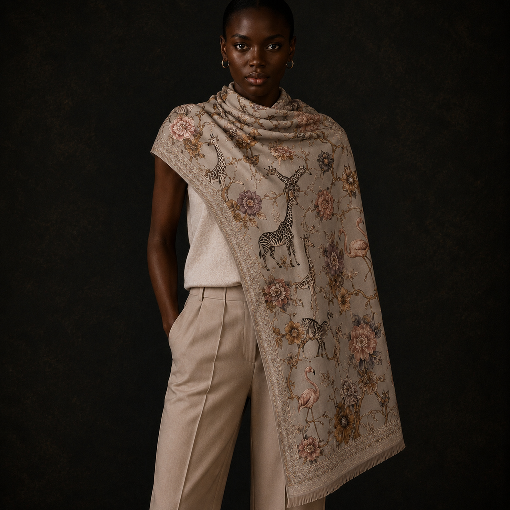 CANOPY CASHMERE SCARF - TAUPE