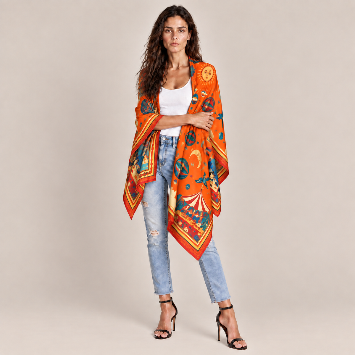 AERIS CASHMERE SCARF - ORANGE