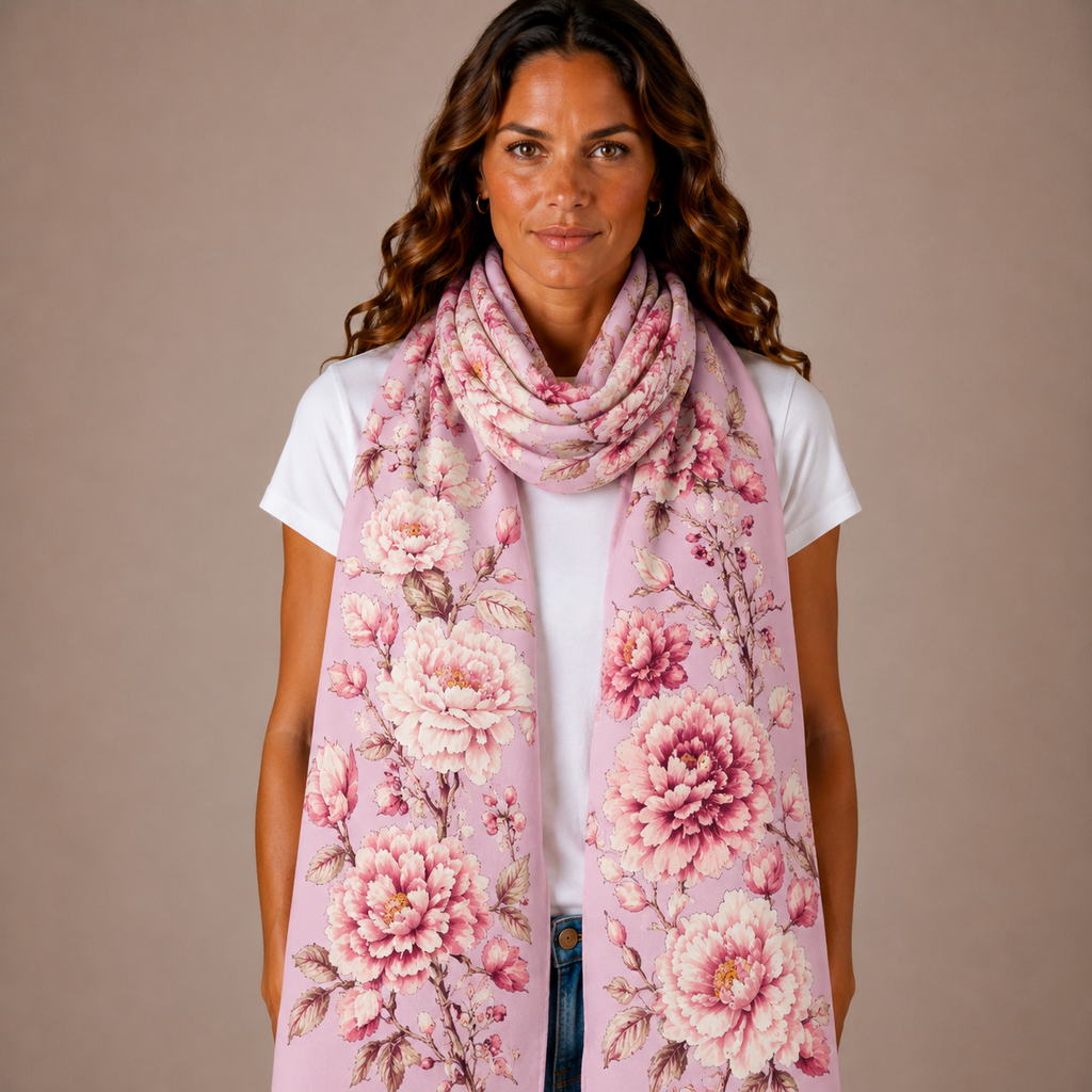 BLUMELLA CASHMERE SCARF - LIGHT ROSE