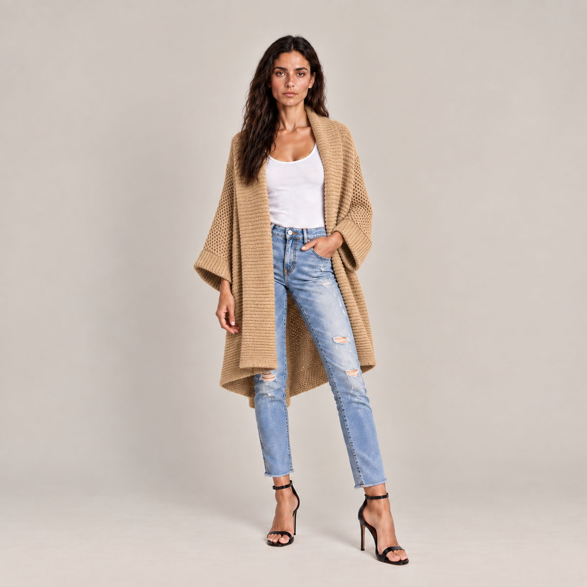 LIZ KIMONO - CAMEL