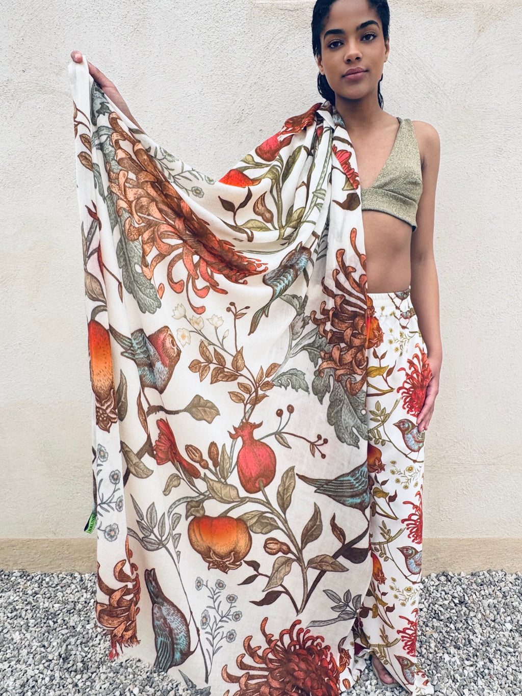 EDEN CASHMERE SCARF - OFF-WHITE