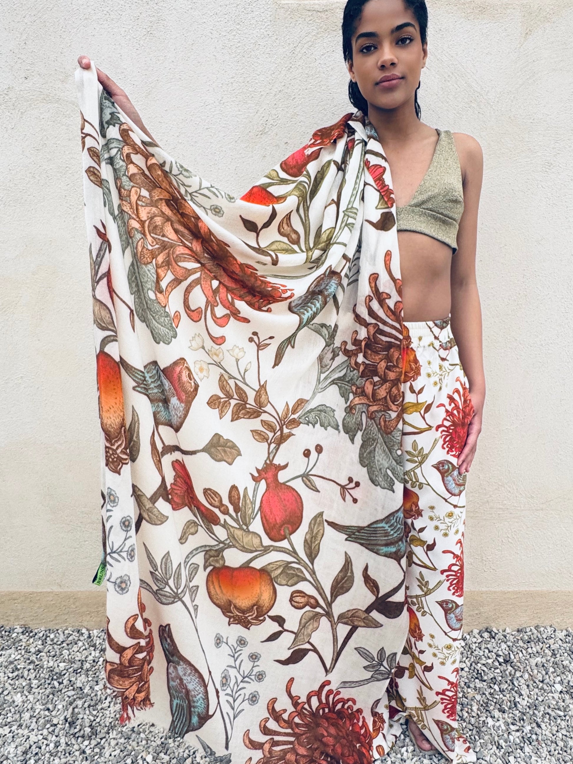 EDEN CASHMERE SCARF - OFF-WHITE
